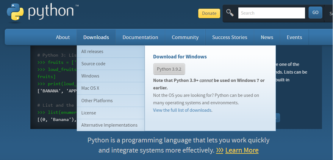 python homepage